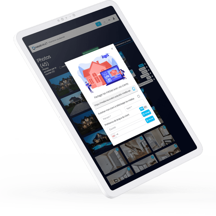Media sharing platform - Professional real estate media distribution by Hausvalet
